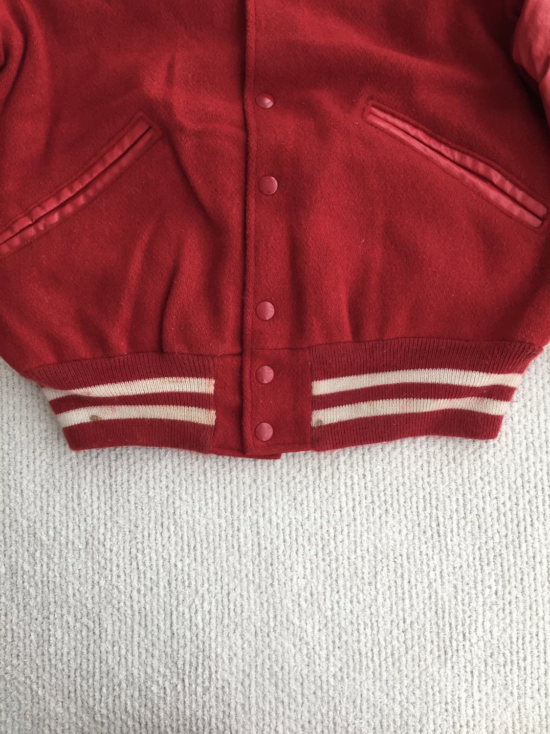 80‘s 레더 울 바시티 자켓 상품이미지5