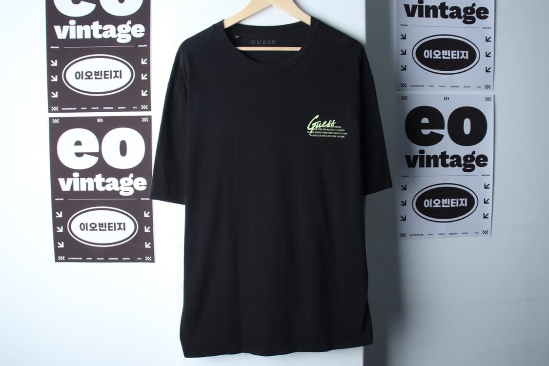 (XL-2XL) 게스 반팔 티셔츠 빅사이즈 에이징 블랙-H33471 상품이미지2