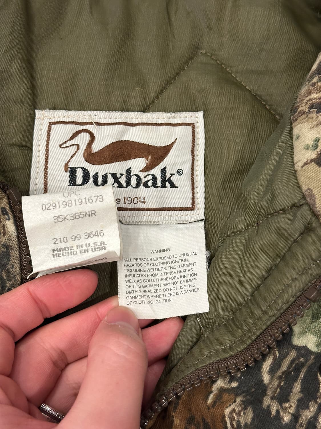 90s Duxbak USA 덕스백 리얼트리 카모 헌팅자켓 XL 상품이미지8