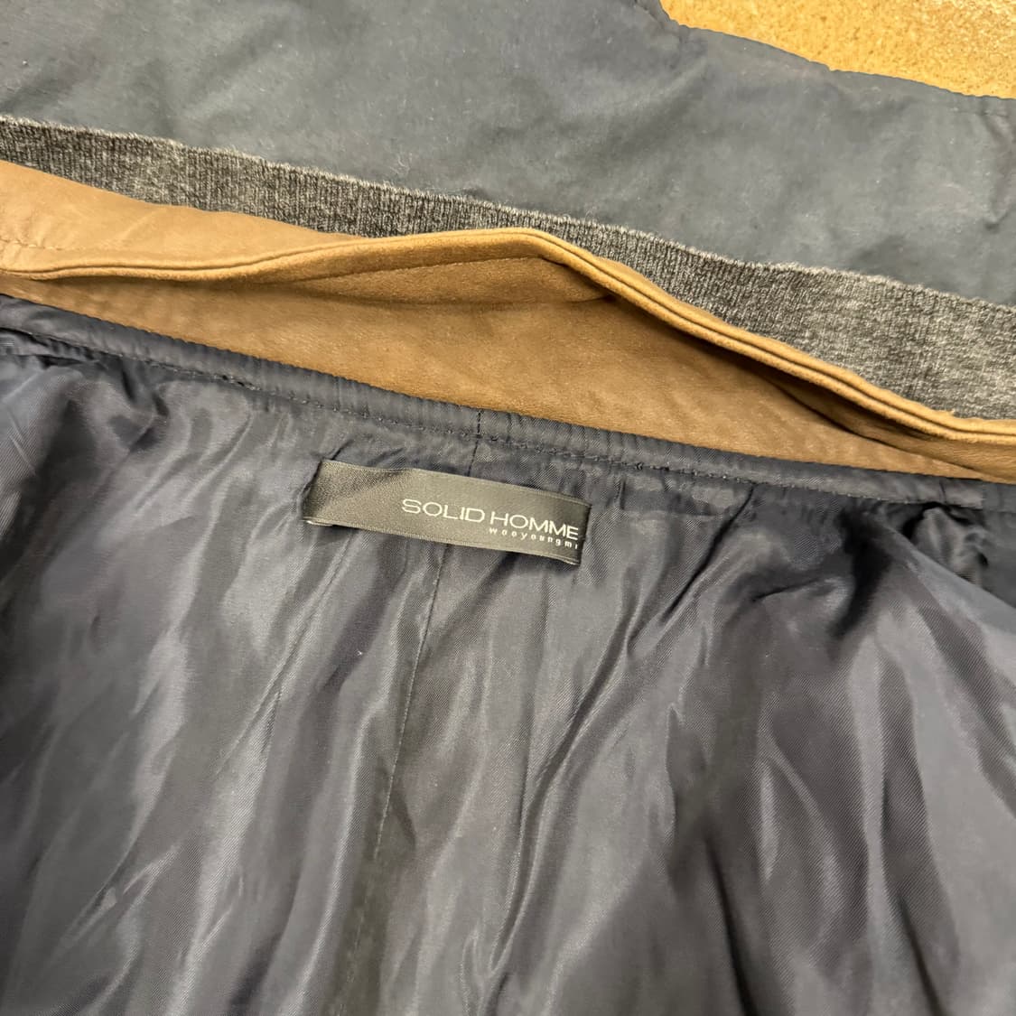 [정품/100] 솔리드옴므 염소가죽 투톤 자켓 b10 상품이미지5