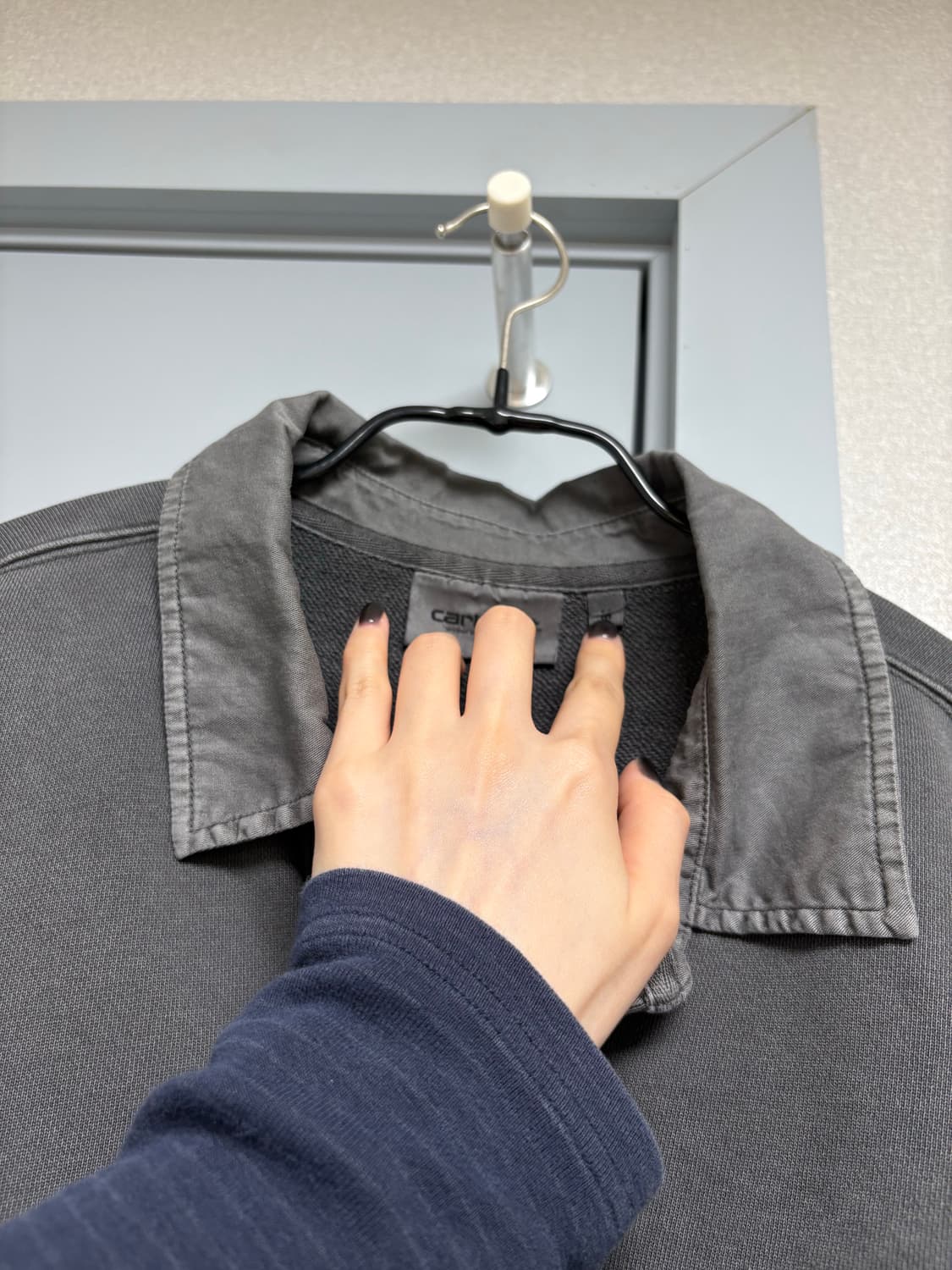 칼하트 WIP 폴로 스웨트셔츠 M 회색 상품이미지3