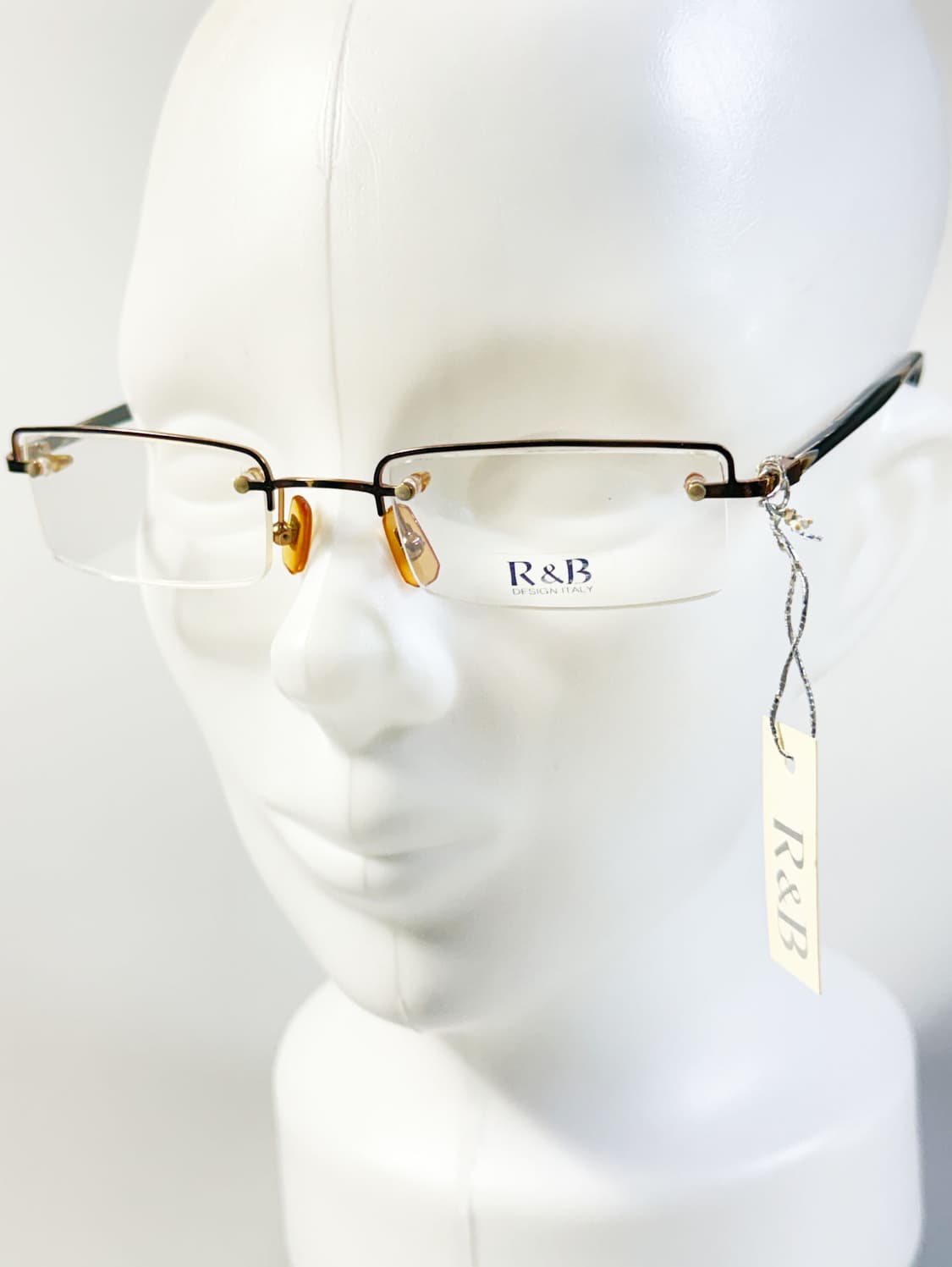 R&B EYEWEAR 골드 반무테 스퀘어 메탈 빈티지 안경 상품이미지8