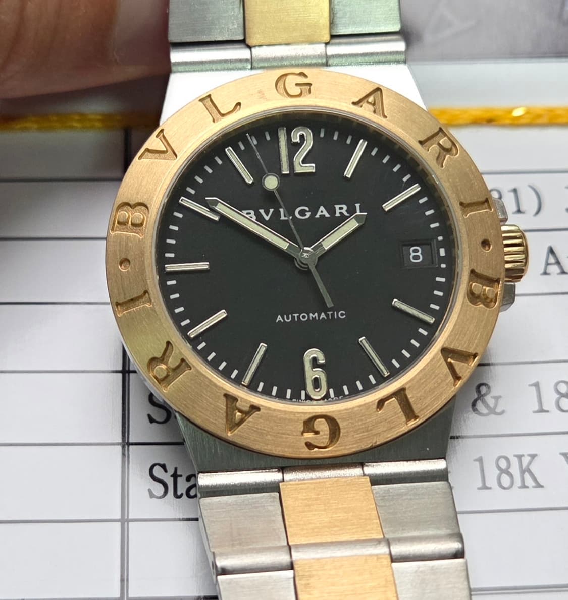 불가리 디아고노 18K콤비 LCV35SG 블랙판 오토매틱 브레이슬릿 ve 상품이미지1