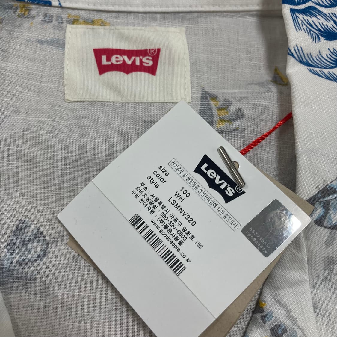 리바이스 야자수 패턴 하와이안 하프 셔츠 상품이미지4