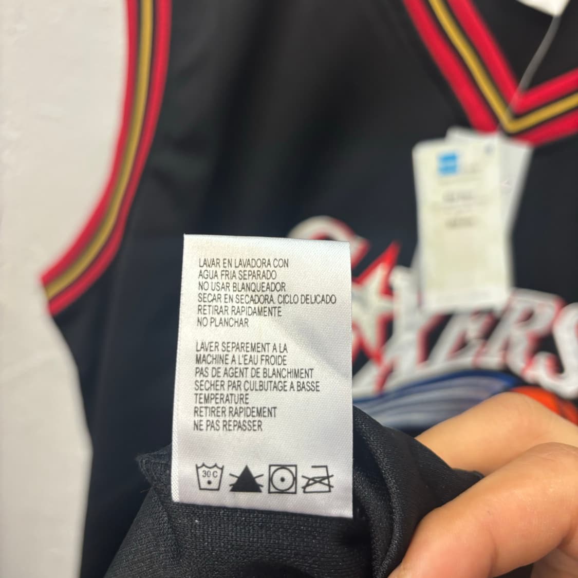 NBA 필라델피아 식서스 블랙 슬리브리스 유니폼 XL 상품이미지10