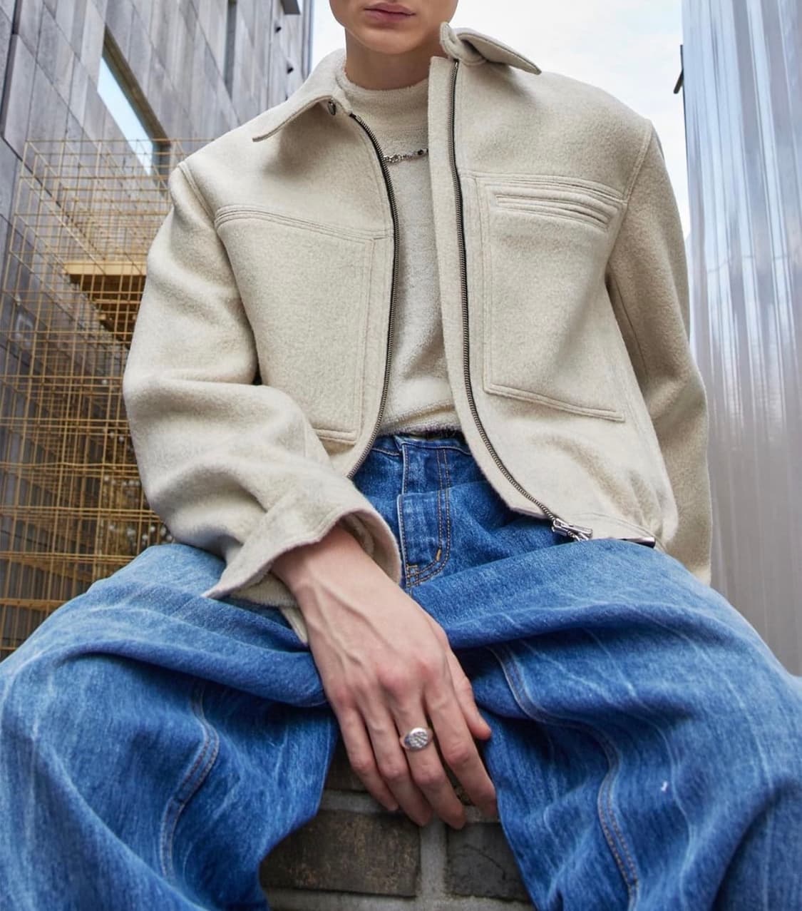 알렌느 / 3D 울 숏자켓 ver.2 (크림 베이지) / 2 상품이미지1