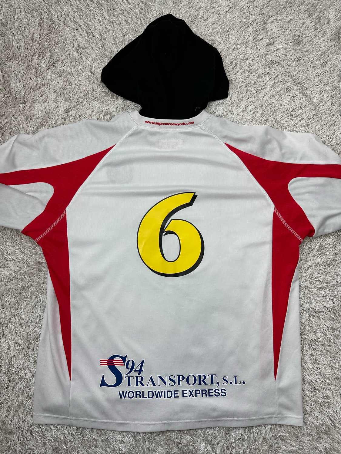 [M] 정품 슈프림 23FW 후드 사커 저지 화이트 상품이미지4