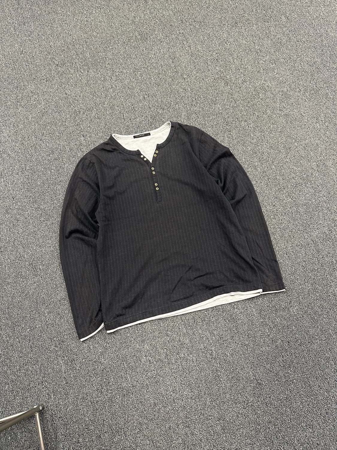 L) 재패니즈 빈티지 APOY 헨리넥 레이어드 롱슬리브 긴팔티 상품이미지1