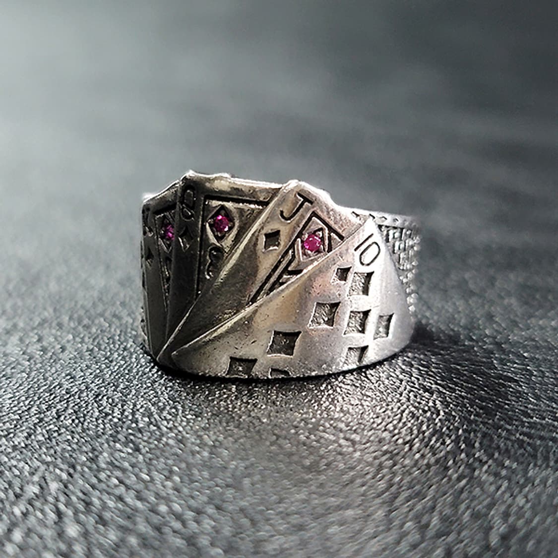 Spare 실버 남자 엔틱 빈티지 명품 킹 퀸 카드 반지 상품이미지1