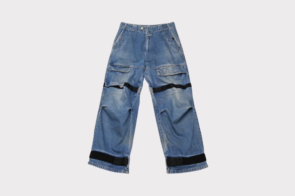 [32인치] 90's 마리떼프랑소와저버 파라 셔틀 테이프 데님팬츠 상품이미지1