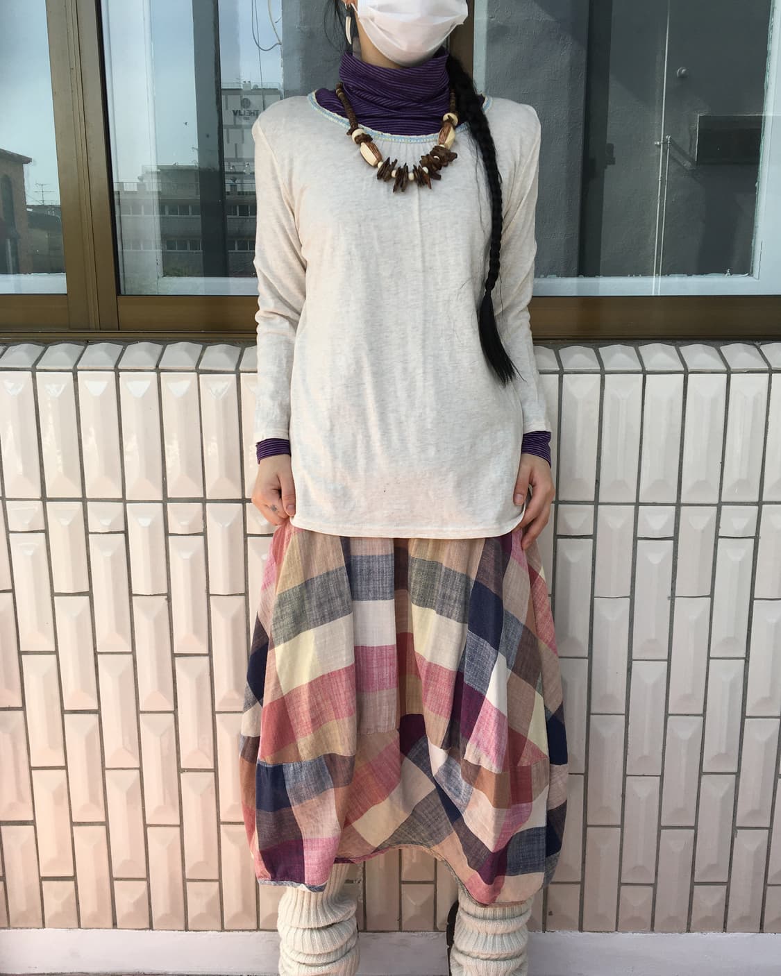 Check pattern skirt 상품이미지4