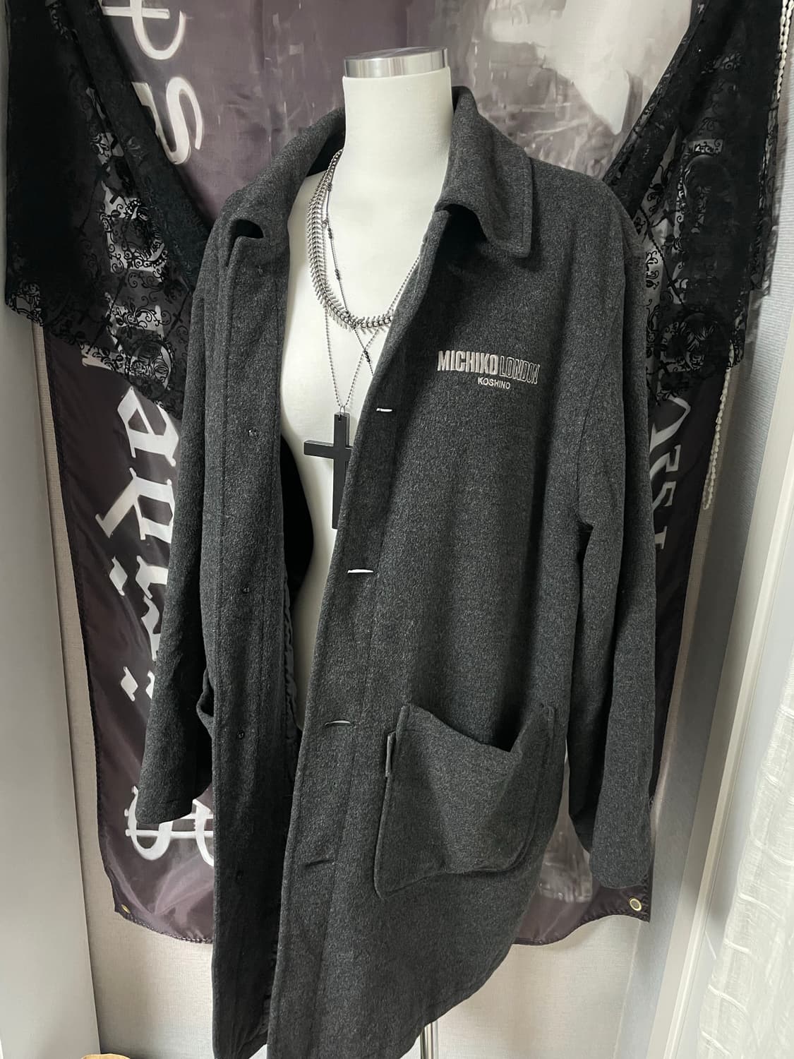 미치코코시노런던 빈티지 버튼 울코트 핀터레스트유니섹스미세키서울코이세이오 상품이미지2