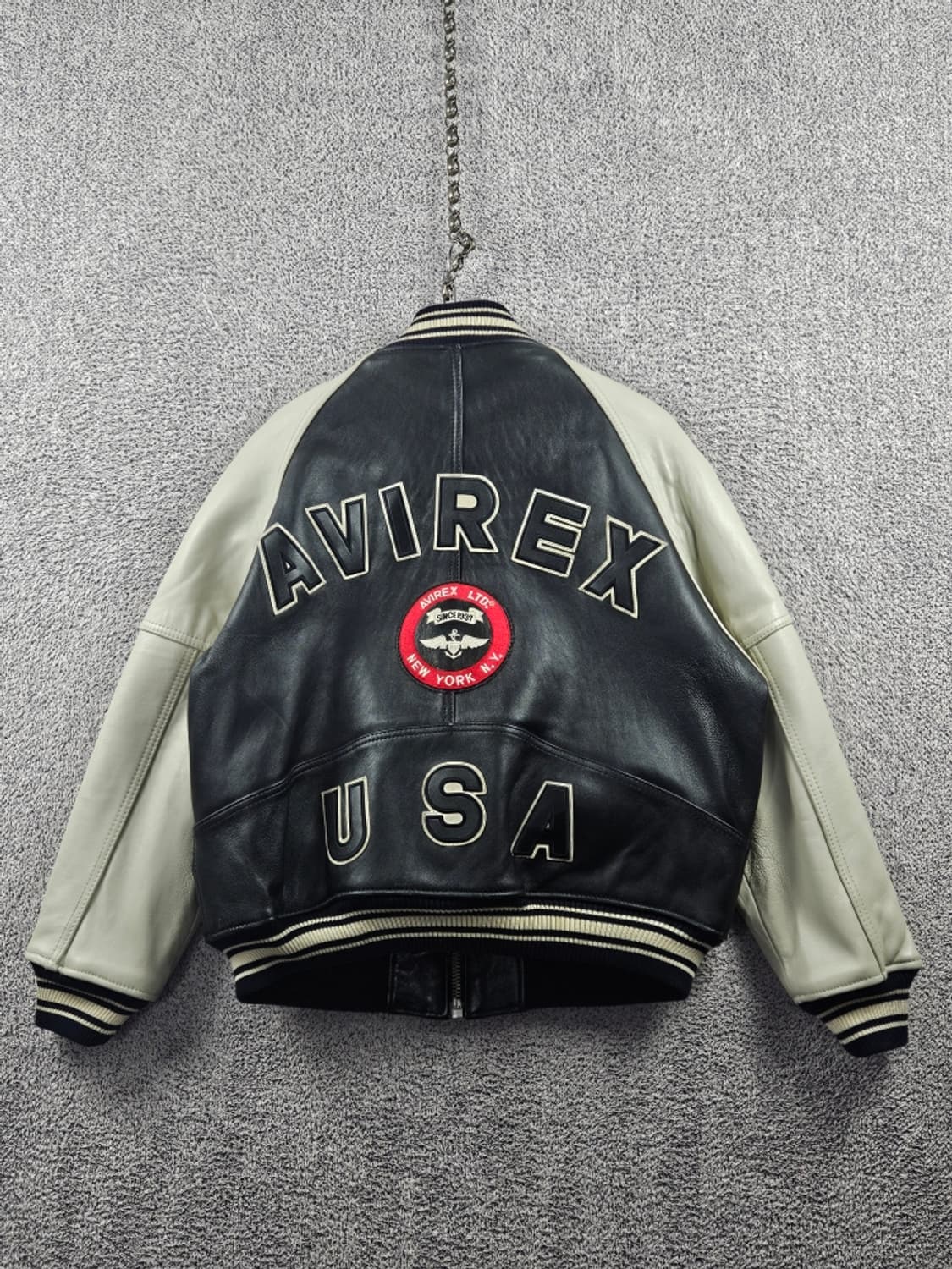 아비렉스 아이콘 가죽 배색 블루종 자켓 ( M ) / 10979 상품이미지1