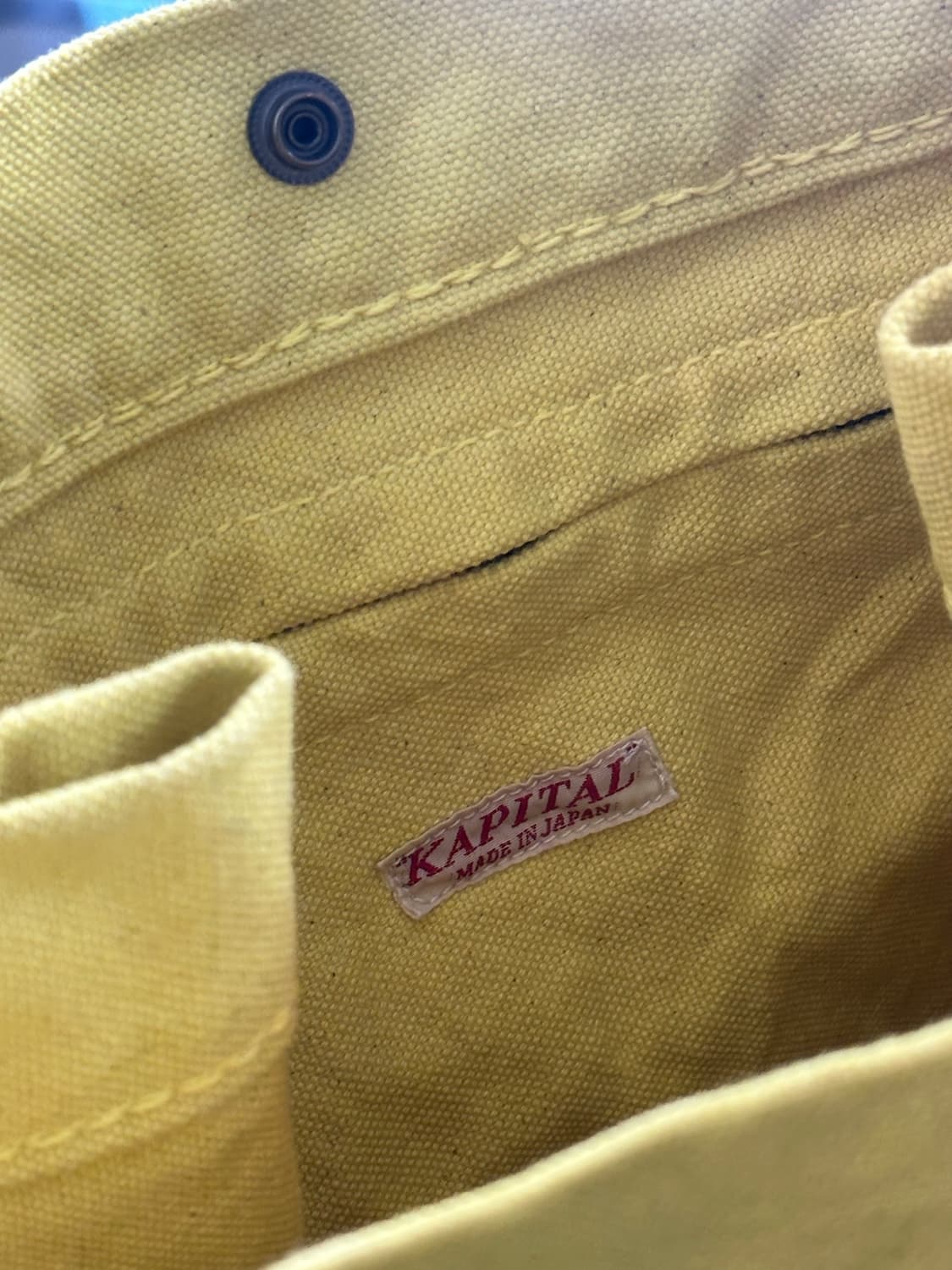 Kapital 캐피탈 no.6 스탠다드 레몬옐로우 캔버스 더플백 상품이미지6