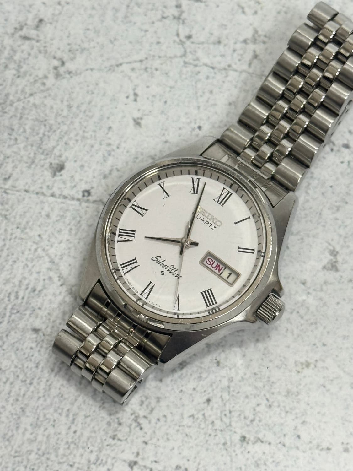 70s 빈티지 세이코 실버웨이브 로마인덱스 쿼츠 상품이미지2