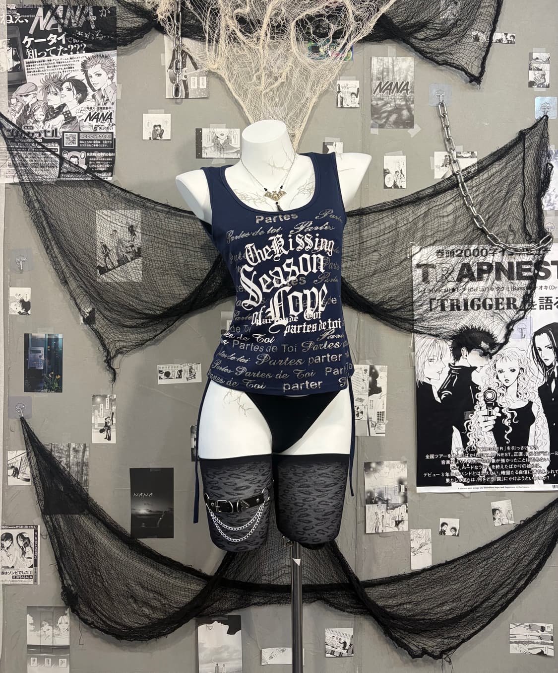 Y2K lettering Glitter sleeveless 상품이미지1