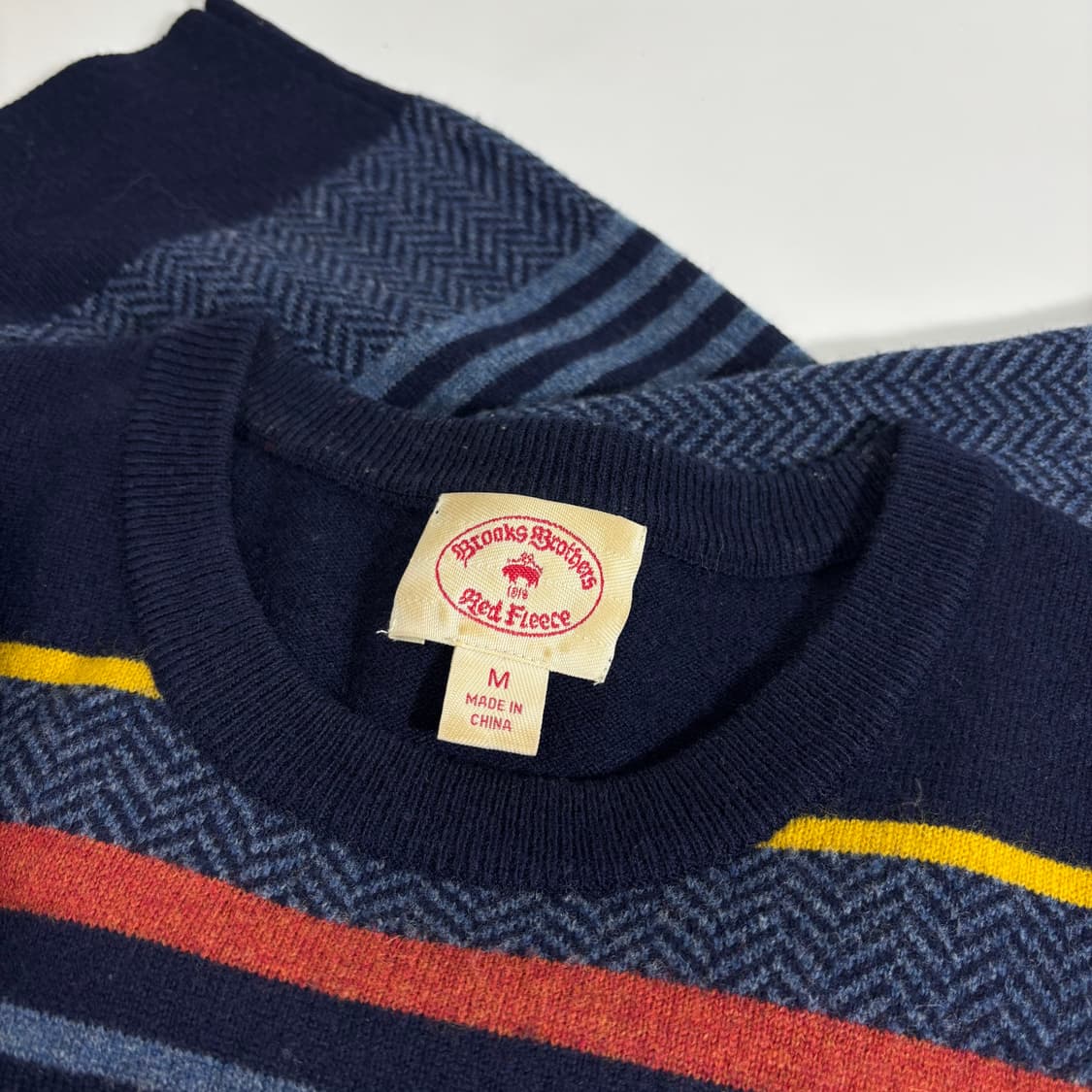 95 M 브룩스브라더스 울100% 멀티컬러 단가라니트 상품이미지4