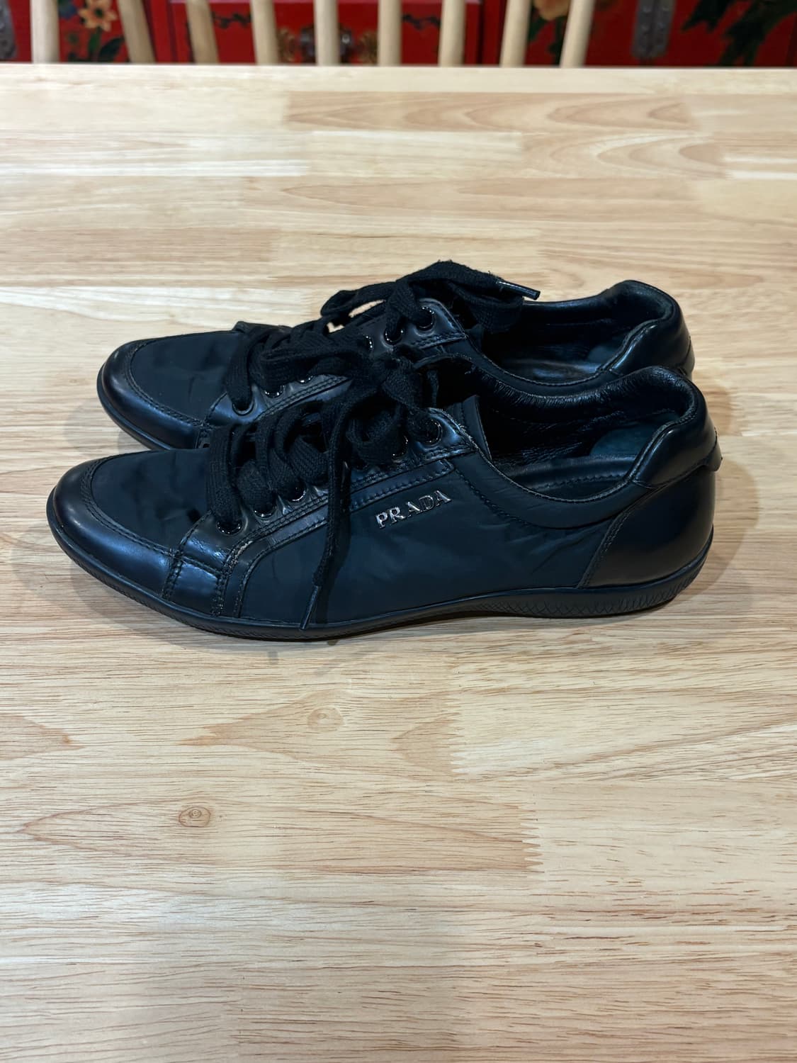 프라다 스포츠 나일론 사피아노 블랙 트레이너 225 상품이미지5