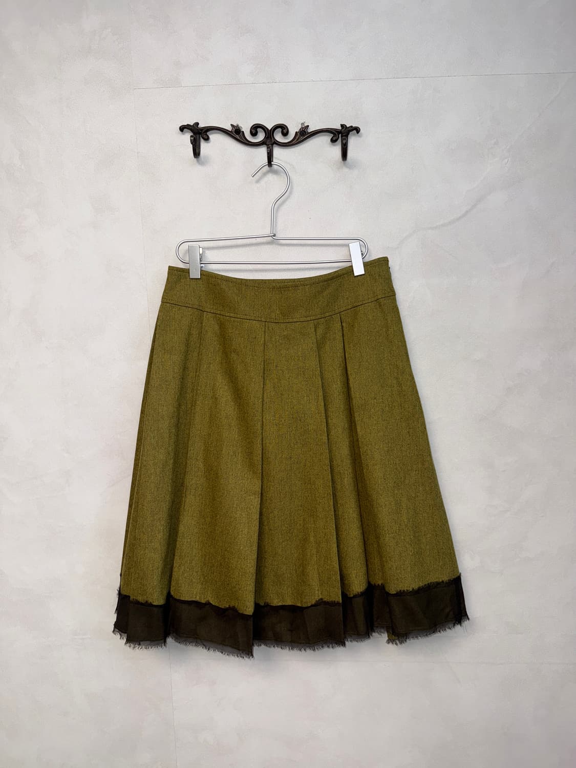 Body dressing khaki wool cashmere setup 상품이미지5