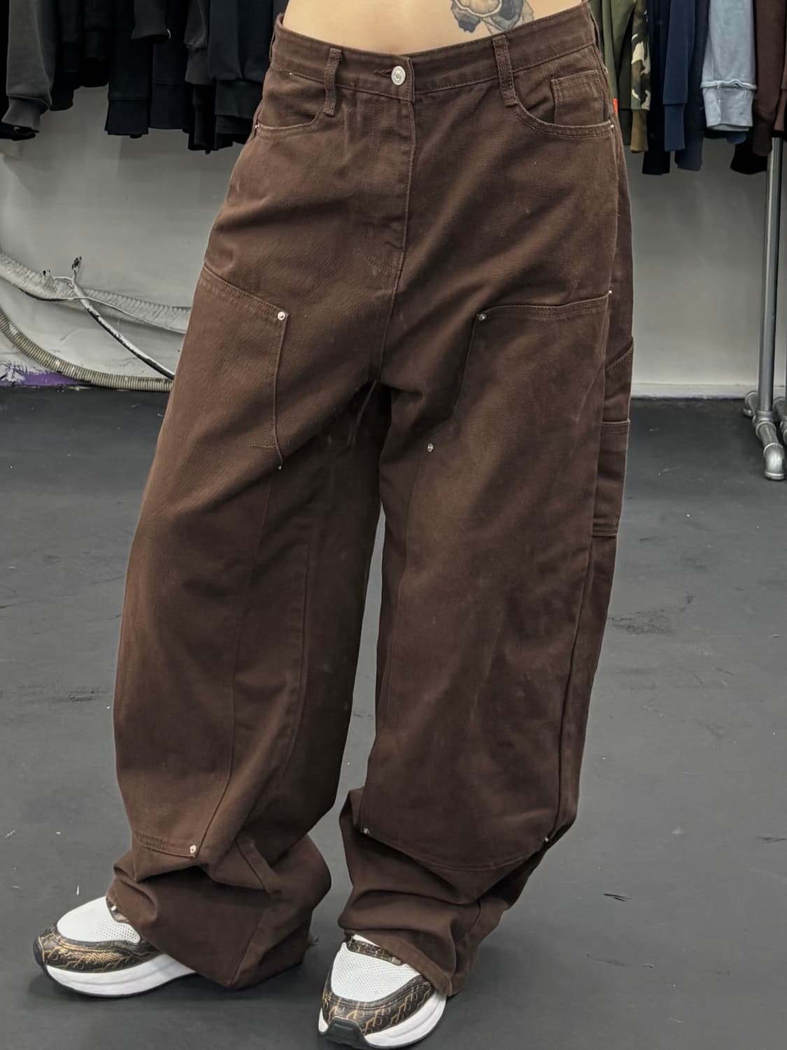 VTG 브라운 더블니 코튼팬츠 상품이미지2