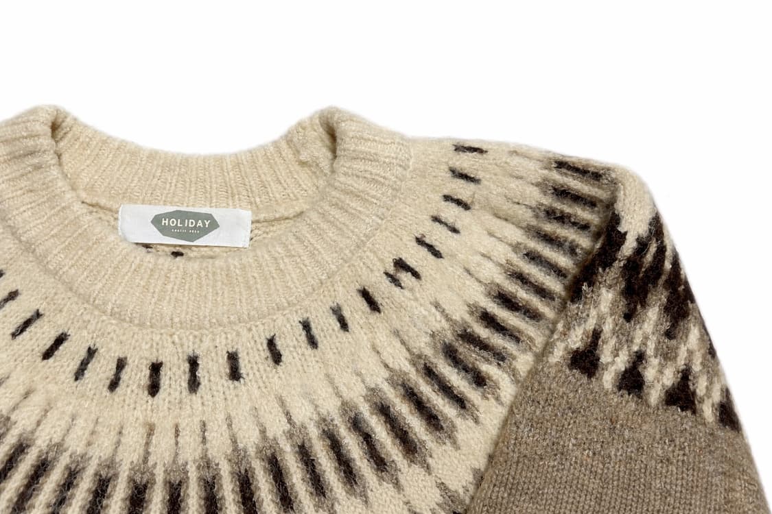 JPN 일본 빈티지 노르딕 페어아일 보헤미안 패턴 요크 니트 스웨터 상품이미지4