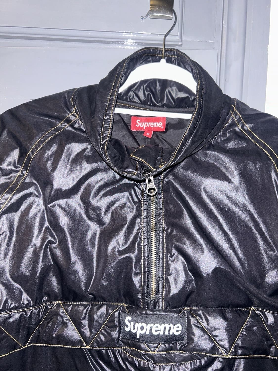 슈프림 콘트라스트 스티치 풀오버 블랙 상품이미지2