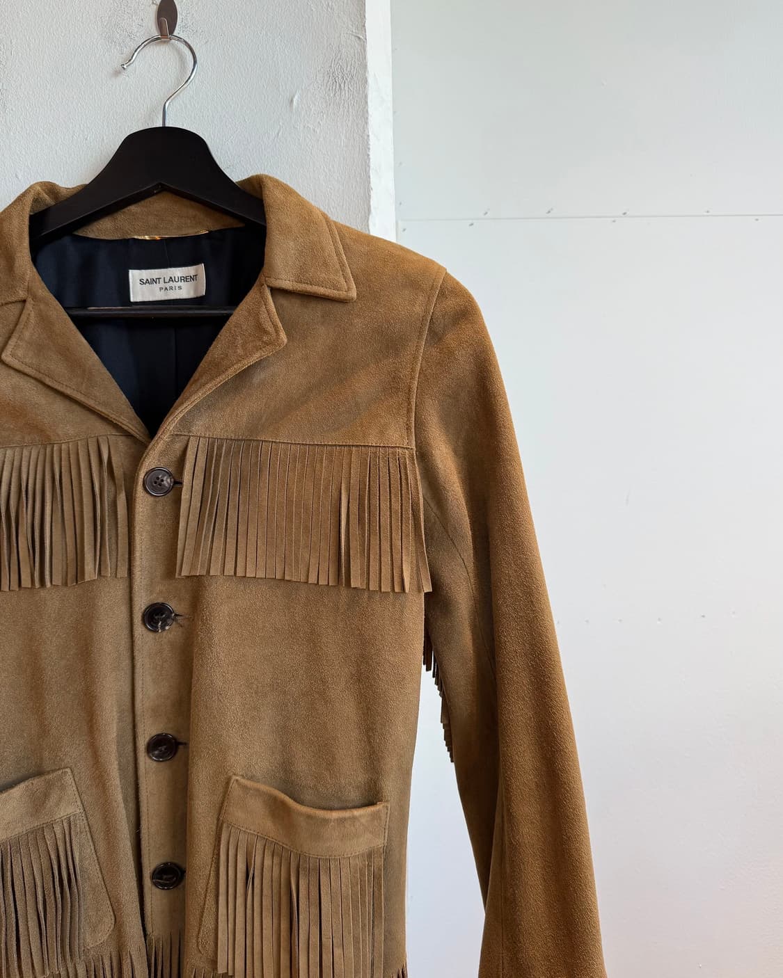 생로랑 브라운 스웨이드 프린지 자켓  상품이미지5