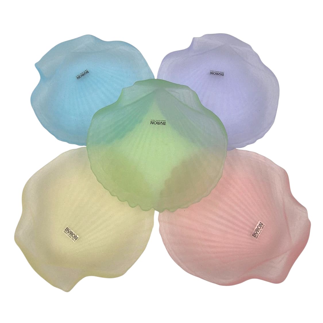 80s 히로타 핸드블로운 마블 조개 접시 트레이 1p 상품이미지1