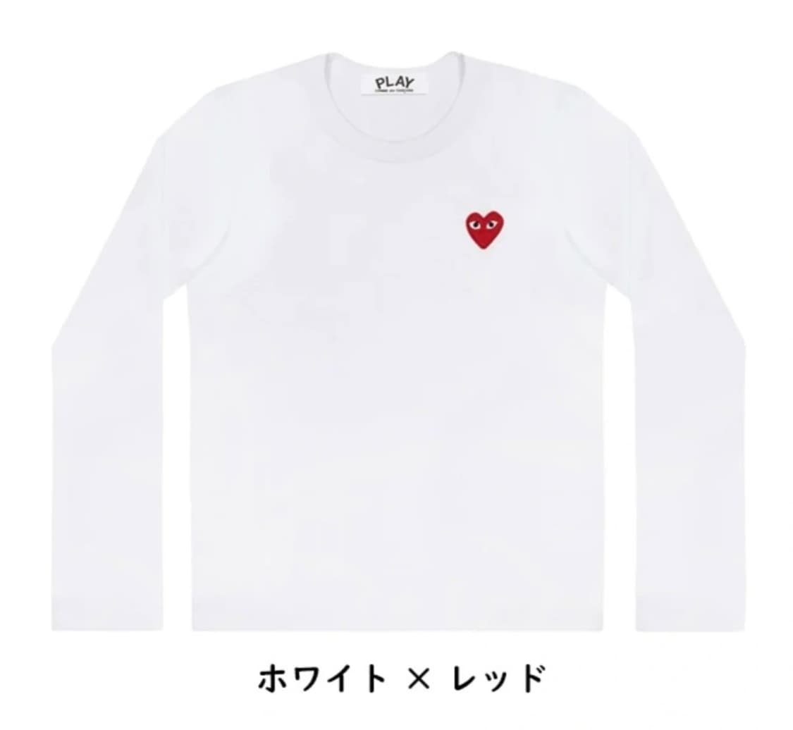 꼼데가르송 Play 롱슬리브 화이트/레드와펜 XL 상품이미지1