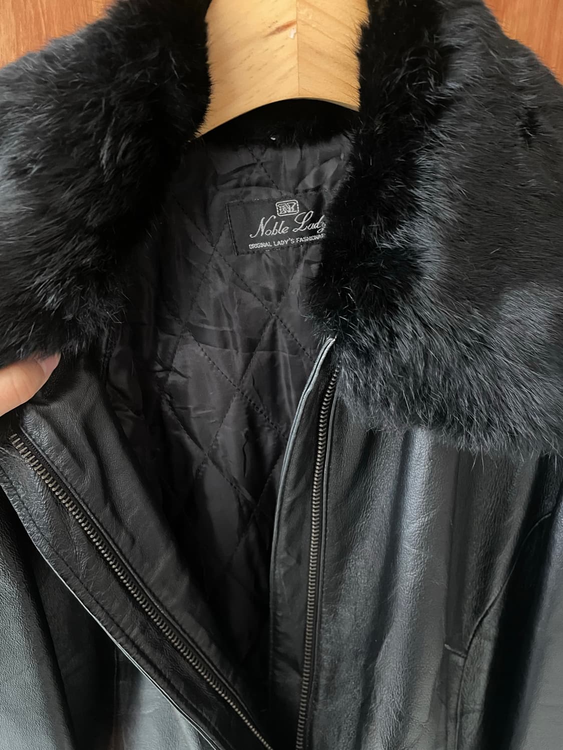 Pigskin fur callar leather jacket 상품이미지6