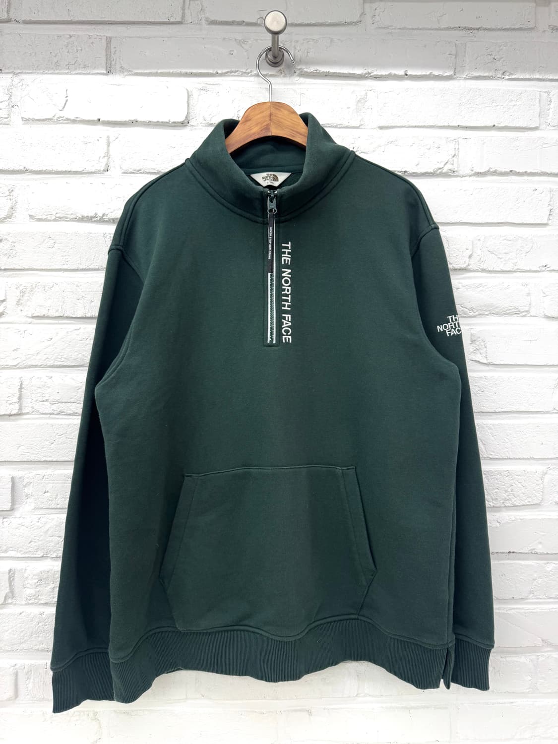 노스페이스 그린 반집업 스웻셔츠 상품이미지3