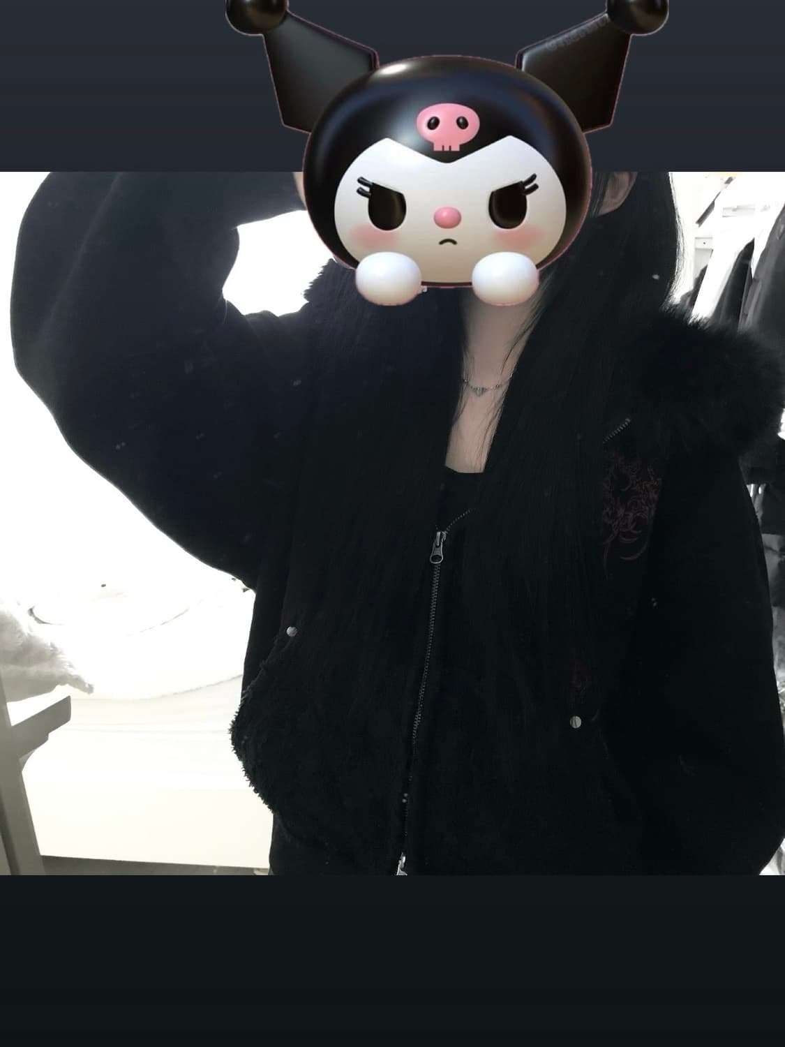 에트오소메 프린팅 퍼 후드집업 상품이미지2