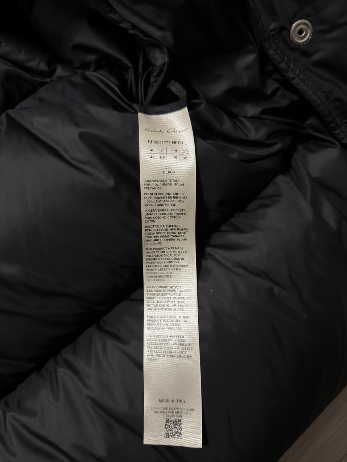 릭오웬스 퍼넬넥 패딩 23fw luxor 상품이미지5