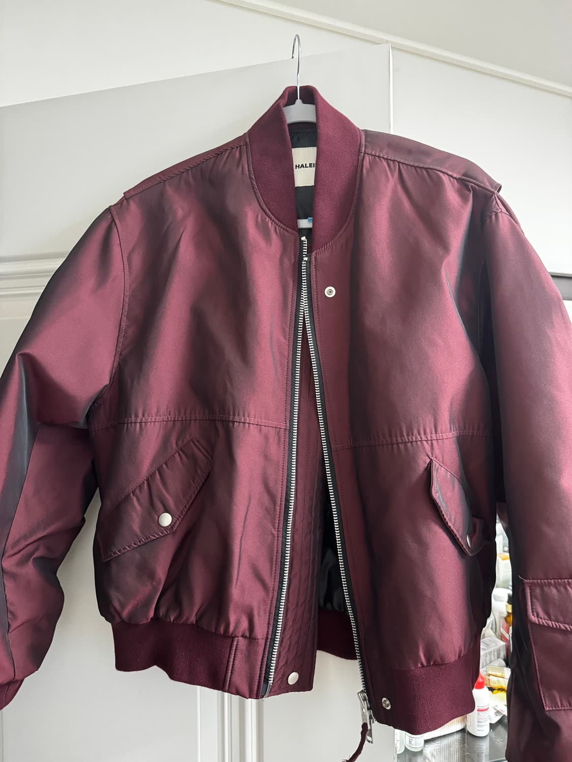 알렌느 봄버 자켓 2사이즈 버건디 상품이미지1