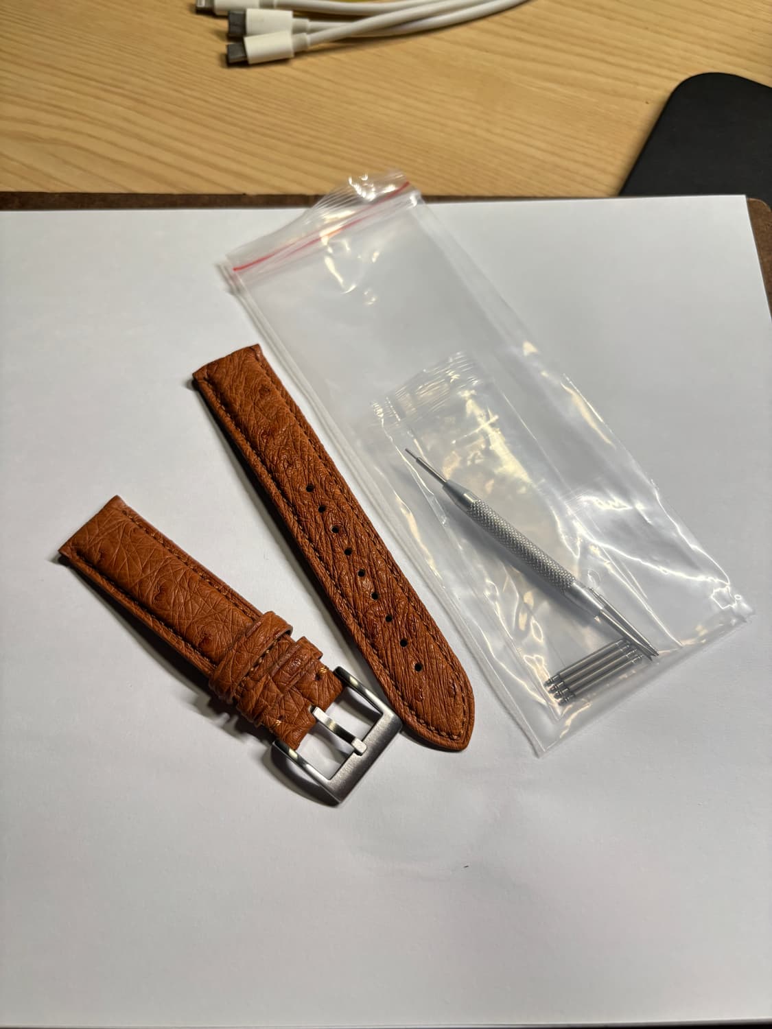 19mm 타조가죽 시계스트랩 상품이미지1