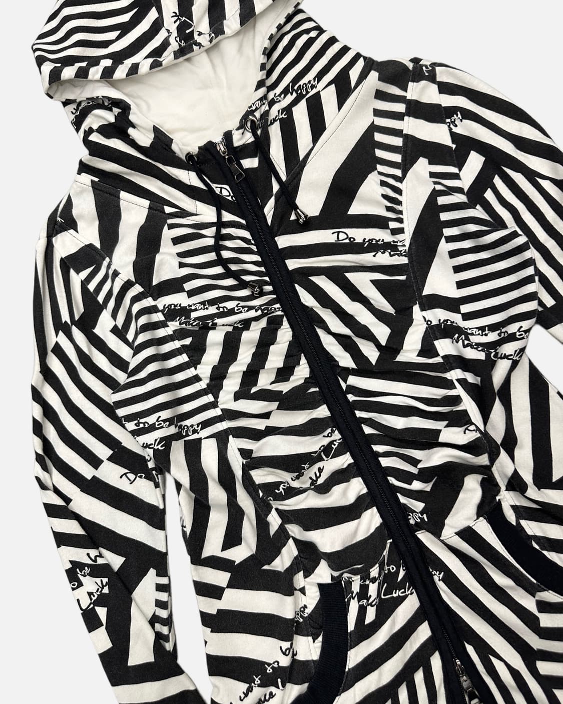 DOSCH stripe shirring hood zip-up 상품이미지3