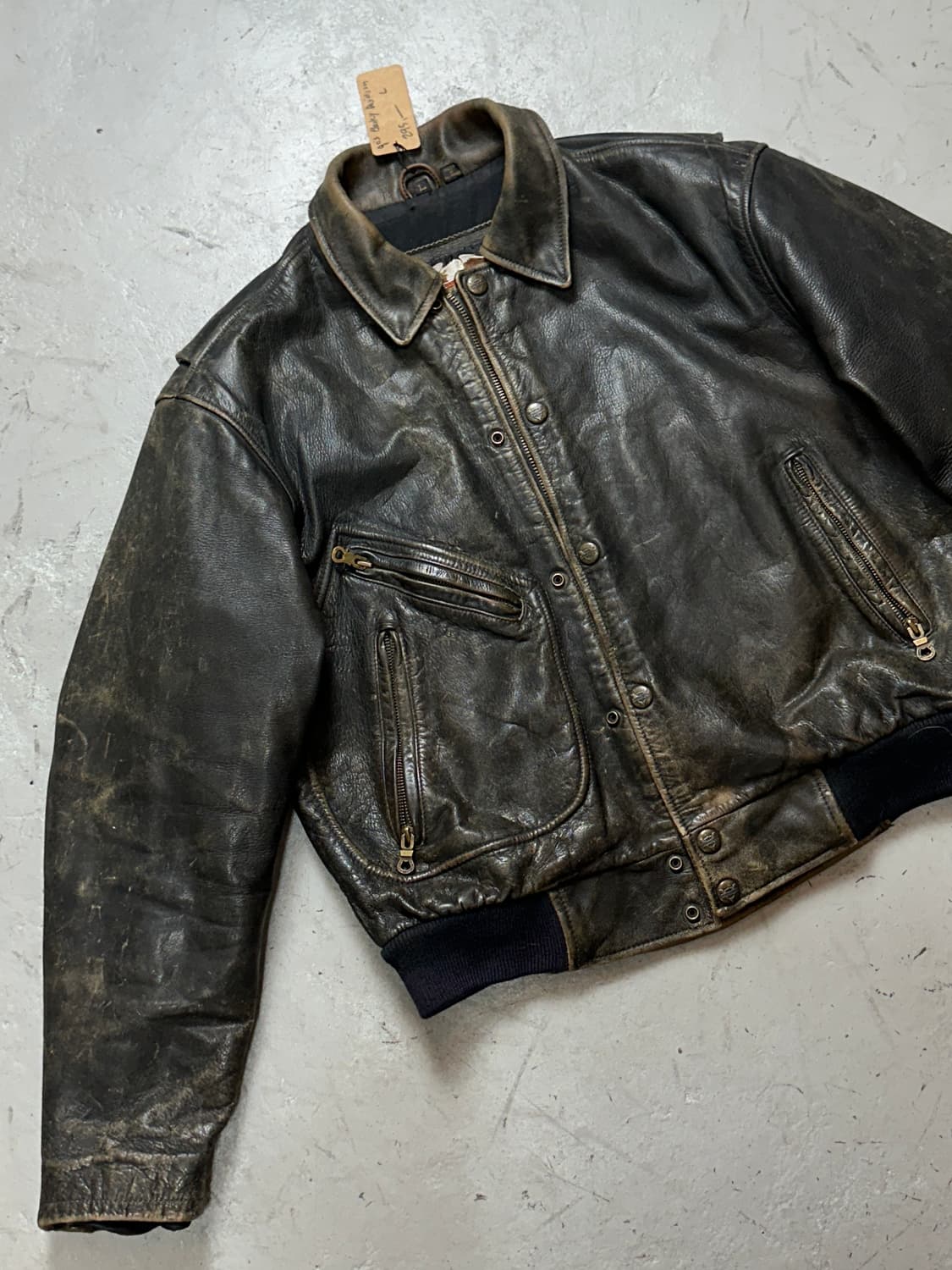 00's 할리데이비슨 디스 레더 자켓 풀그레인 레더 자켓 상품이미지5