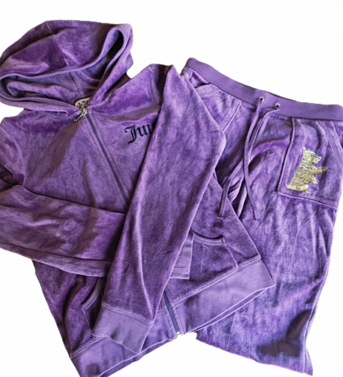 쥬시꾸뛰르 벨벳 트레이닝 세트 퍼플 상품이미지2