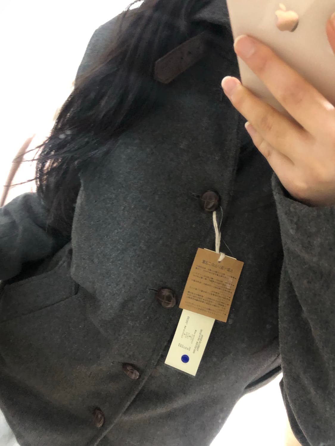 일본빈티지 사와코 너닿길 차콜 자켓 코트 모리걸 상품이미지3