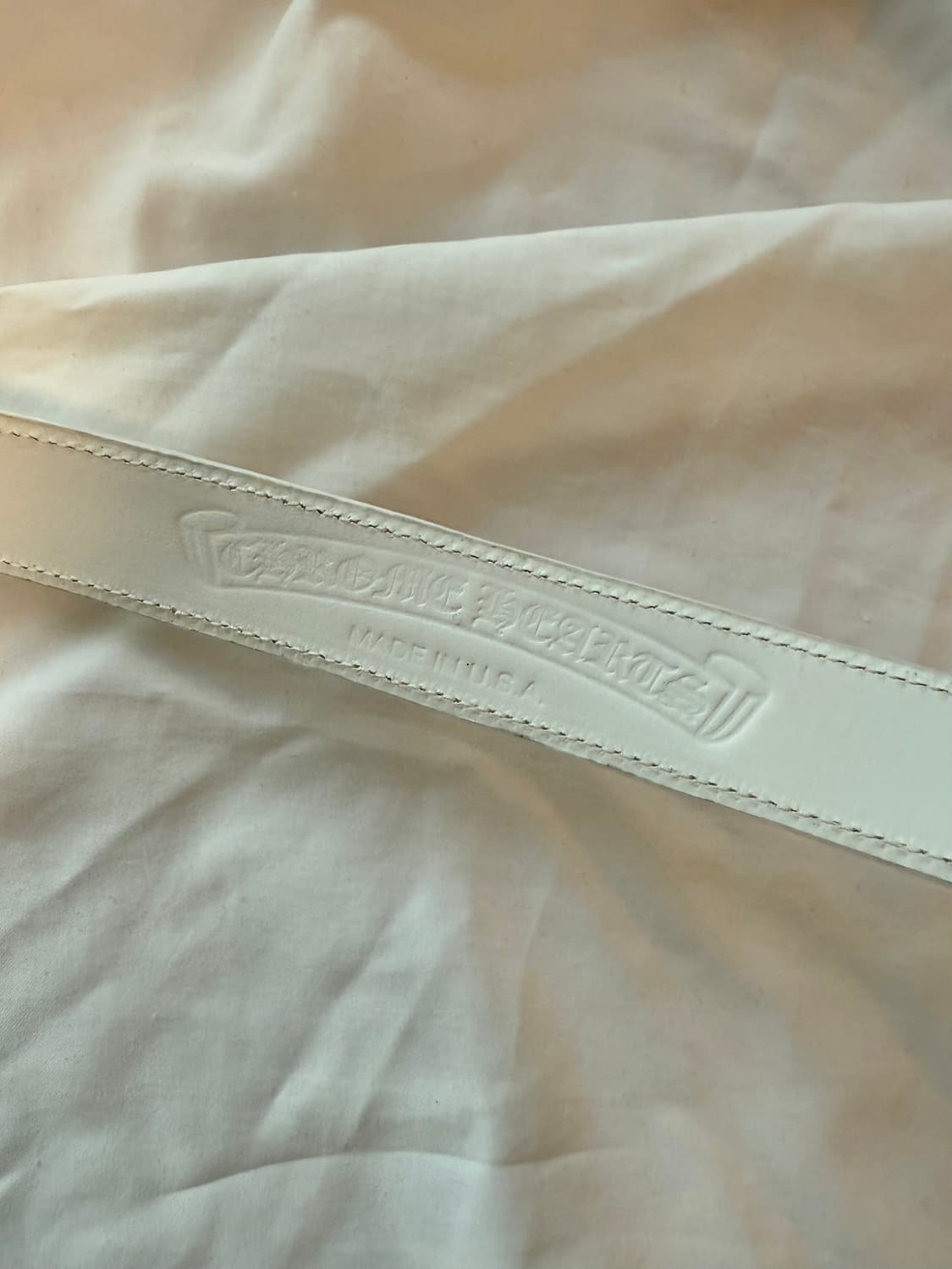 크롬하츠 레더 벨트 스트랩 로듐 1인치 34 상품이미지4