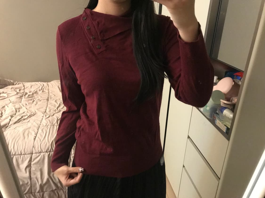 vtg 레드 사이드버튼 니트 상품이미지2