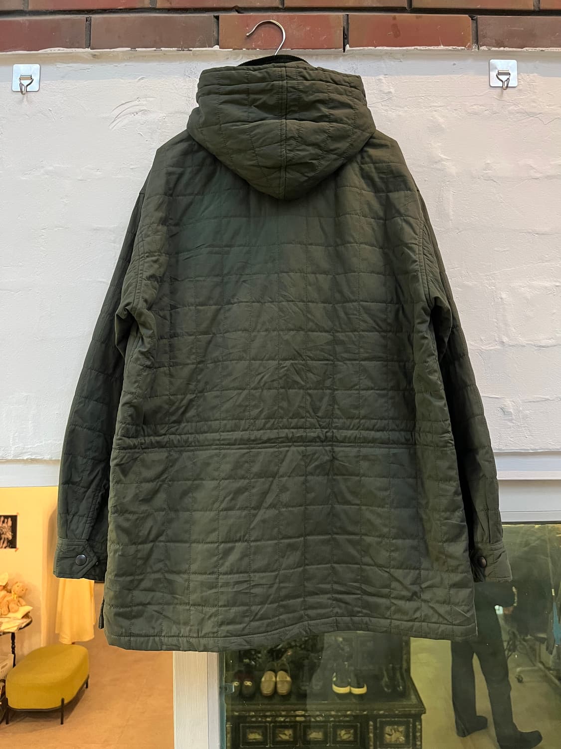 Gray story JAPAN 퀼팅 올리브 그린 후드 파카 L 상품이미지9