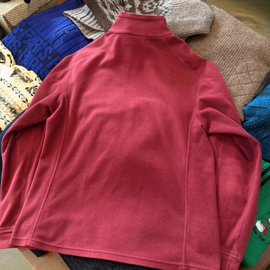 엘엘빈 플리스 하프집업 아노락 집업 버건디 상품이미지5