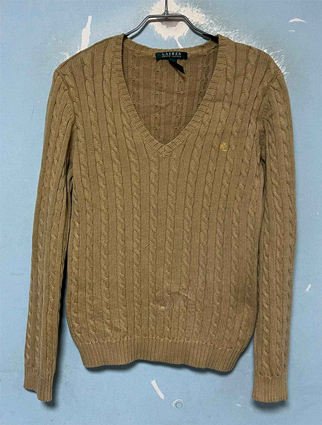 로렌 랄프로렌 여자 꽈배기니트 캐주얼 브이넥 M 95 66 상품이미지1