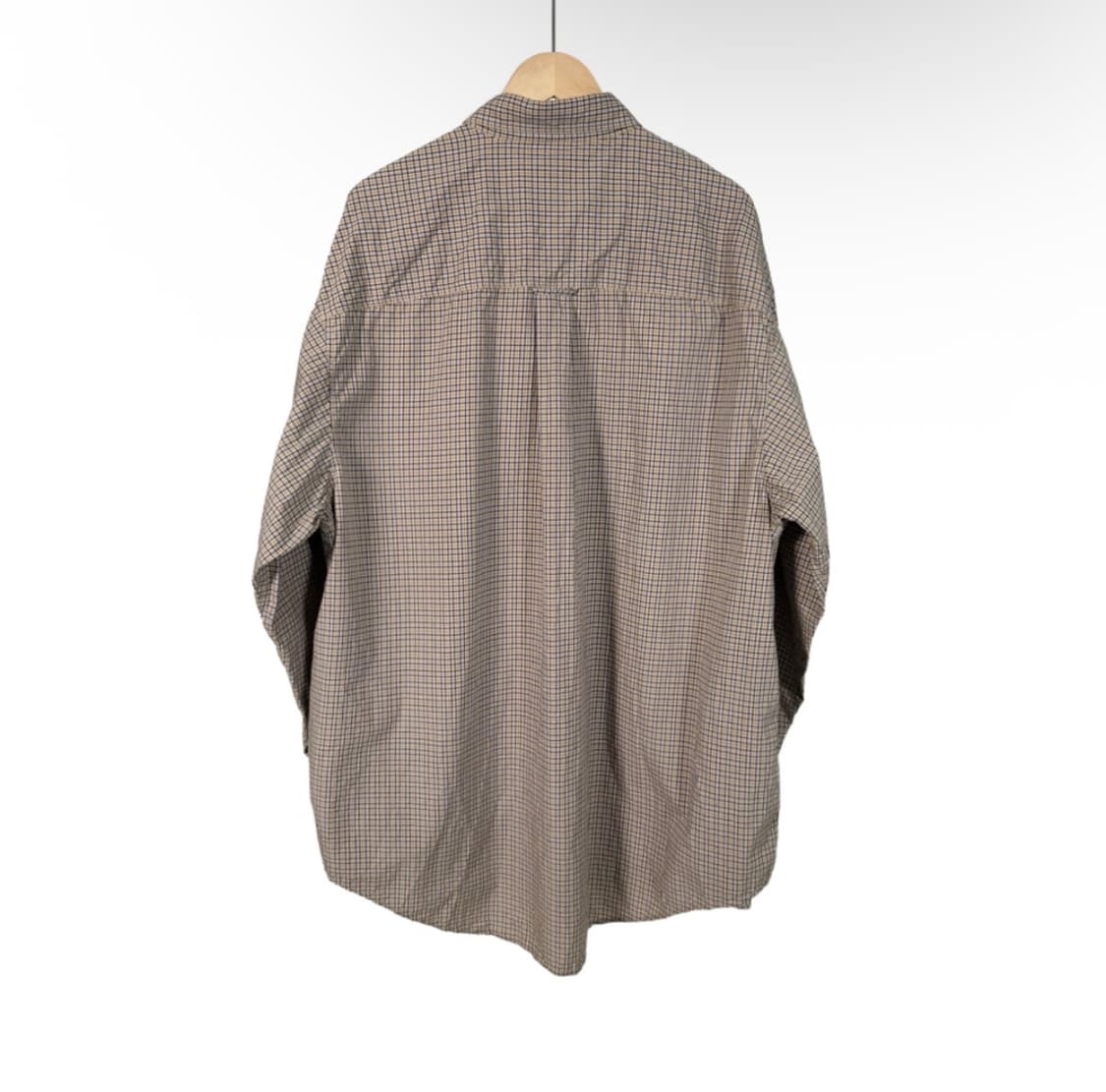 [M] 발렌시아가 21fw 체크 오버사이즈 버튼 다운 셔츠 베이지 상품이미지3