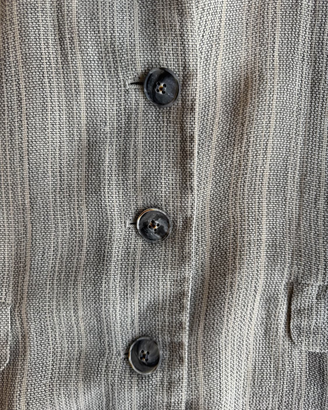 Vintage Striped Collarless Blazer 상품이미지5