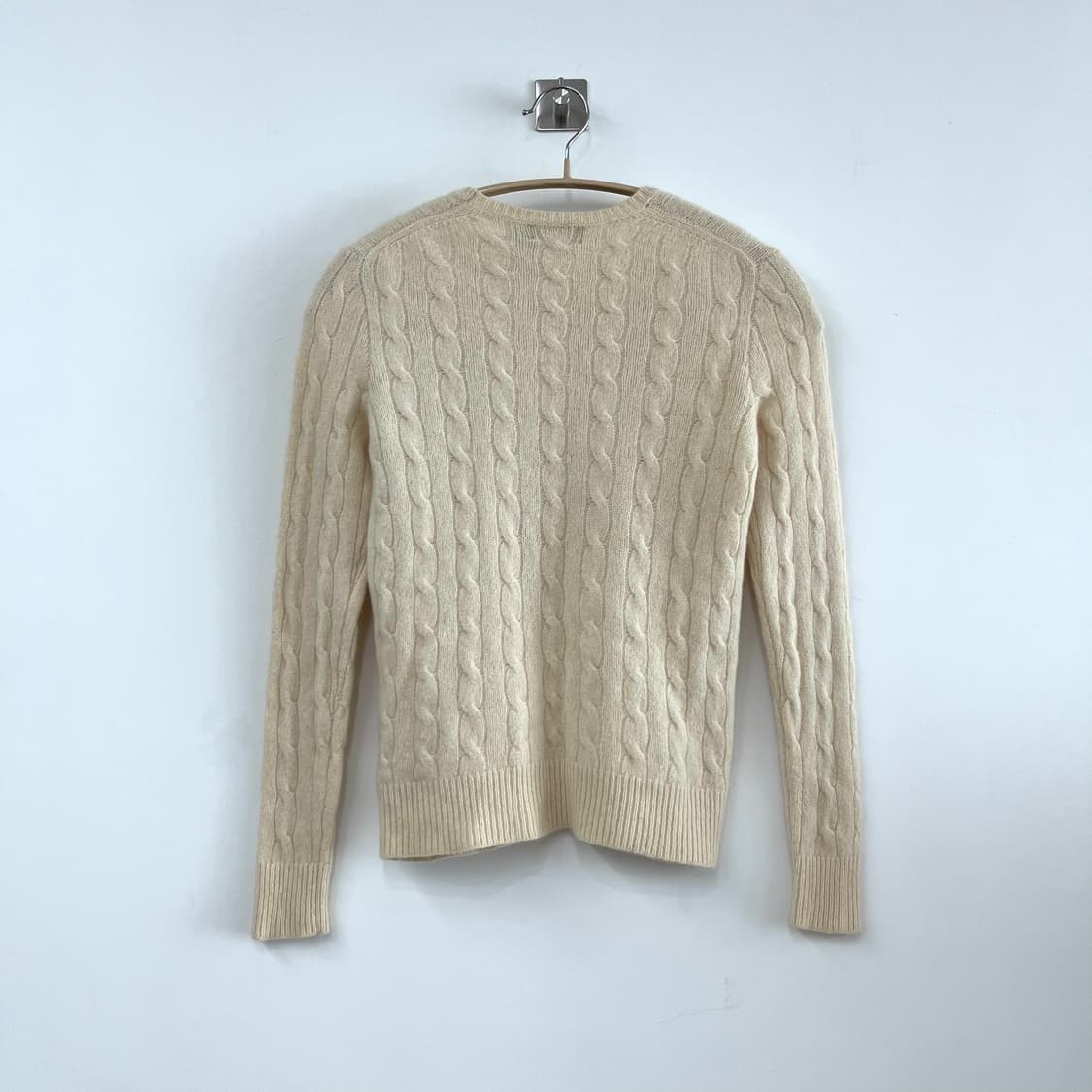 폴로 랄프로렌 울 캐시미어 아이보리 케이블 니트 상품이미지3