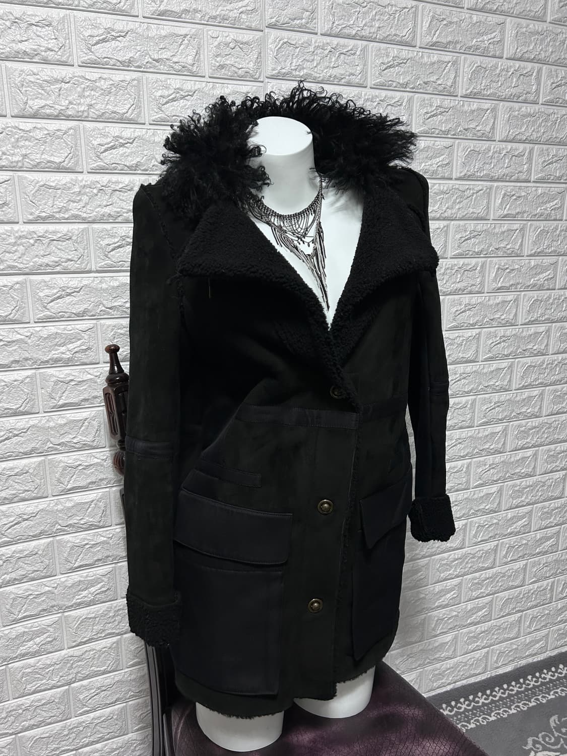 VanessaBruno N2B 후디드 시어링 자켓 상품이미지3