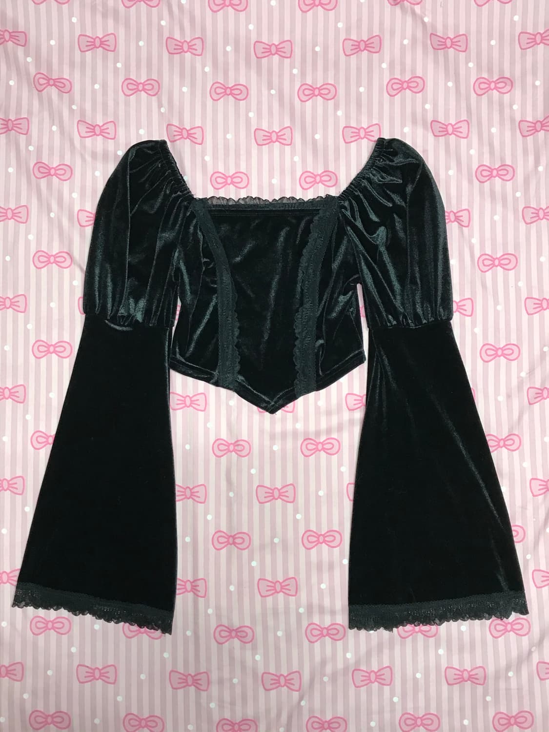 고스로리 고딧 크롭 스웨이드 레이스 상품이미지1