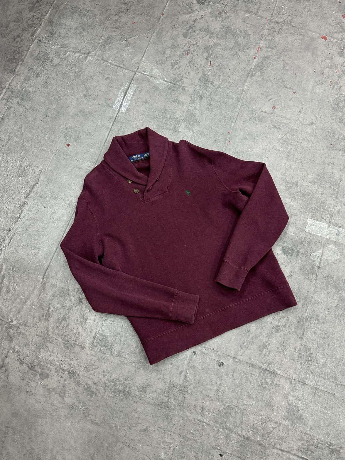 폴로 숄카라 맨투맨 버건디 상품이미지1